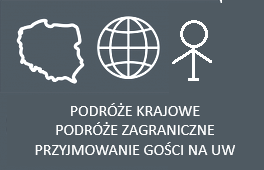 Podróże krajowe, zagraniczne, przyjmowanie Gości na UW